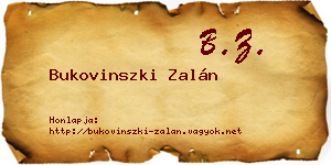Bukovinszki Zalán névjegykártya